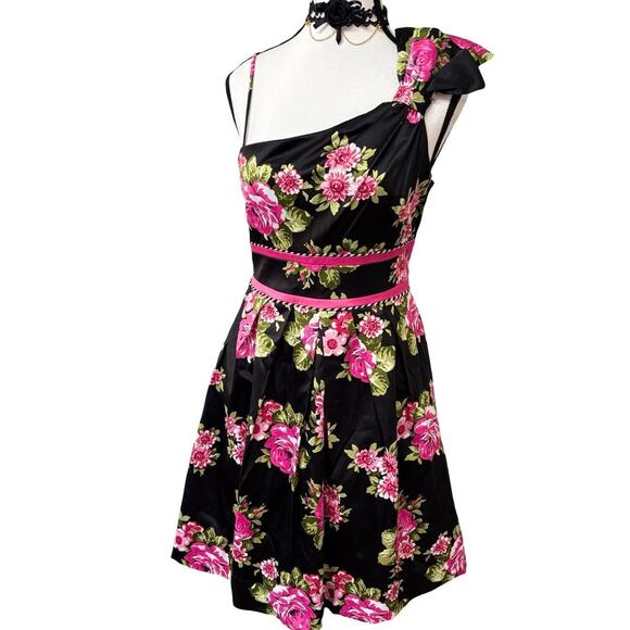 Y2K VTG.‎ TEEZE ME ONE SHOULDER PARTY DRESS MEDIUM EUC - Picture 2 of 7